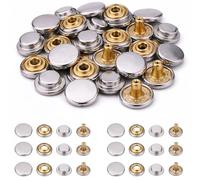 Trimming Shop Boutons-Pression en Laiton Double Face 4 pièces, résistants à la Rouille et durables pour Le Bricolage, la réparation de vêtements, Les Vestes (12,5 mm, Argent, 10 pièces)