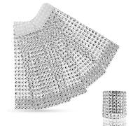Trimming Shop Brillant Serviette Anneaux Strass Look Serviettes Emballage Support pour Banquets, Mariages, Dîner, Noël, Fêtes, 13cm x 4cm - Argent