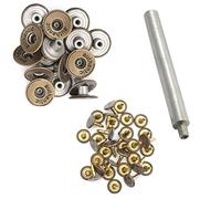 Trimming Shop Bronze 20mm Métal Jeans Boutons Tack Éléments de Fixation avec Dos Broche pour Tissu Réparation, Demins, Vestes - 20, Jeans Buttons and Hand Tool