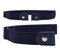 Trimming Shop Ceinture élastique sans boucle, unisexe, invisible et extensible, sans boucle, ceinture élastique réglable sans boucle pour jeans, pantalons, shorts, jupes, bleu marine, 30/48W