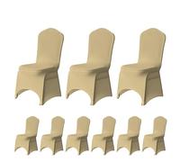 Trimming Shop Champagne Housse de Chaise Spandex Mariage Banquet Anniversaire Fête Fêtes Dîner Elastique Arqué Avant - Champagne, Pack of 10