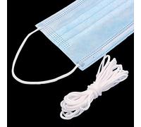 Trimming Shop Corde élastique fine avec boucle d'oreille ronde Blanc 3 mm de large pour la couture, les loisirs créatifs faits à la main 50 Metres blanc