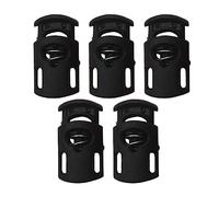 Trimming Shop Cordon de serrage bloqueur de cordon avec bouton à trou unique et boutons poussoirs larges pour sacs, lacets, paracorde, vestes, noir, Noir , 28mm x 15mm