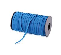 Trimming Shop Cordon élastique plat de 5 mm - Cordon élastique extensible réglable pour couture DIY, projets d'art et de bricolage, réparation de vêtements, fabrication de perruques, bleu, 100 mètres