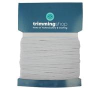 Trimming Shop Cordon élastique plat de 6 mm de large, finition lisse, solide et extensible pour le tricot, les loisirs créatifs, les vêtements de couture 25 Metres blanc