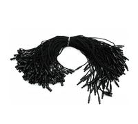 Trimming Shop Coton Hang Étiquette avec Verrou Étiquettes Corde Naturel Cordon Balle Fermoir pour Sécurisé Prix Étiquettes Mode Habillements Vêtements,20cm,100pcs - Noir, 20cm
