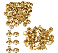 Trimming Shop Double Capuchon Clous or Rose Tubulaire Rivets pour Sacs, Ceintures, Maroquinerie, Chien Col, Couture, Décoration, Chaussures, Vêtements Réparation - Or, 4mm
