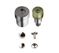 Trimming Shop Double Capuchon Rivets Cadre Matrices Tubulaire Rivets Fixation Matrices Set pour Vert Main Machine à Presse DIY Projets, Travail du Cuir, Sac à Main, Réparation Vêtements, 7mm