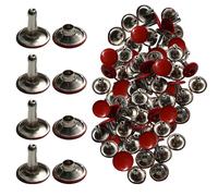 Trimming Shop Double Capuchon Rivets, Tubulaire Métal Clous pour Vêtements Réparation & Remplacements, Couture, Cuir Artisanat,DIY Projets, 10mm x 9mm, Rouge, 100 Ensembles