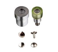 Trimming Shop Double Capuchon Tubulaire Rivet Outil de Pose Ensemble de Moules pour Vert Universel Presse à Main Machine Riveteuse - Argent, 10 mm