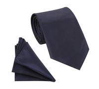 Trimming Shop Ensemble cravate en satin solide et carré de poche pour homme - 149 x 8 cm - Cravate fine avec mouchoir formel - Uni - Pour mariage, fête d'anniversaire, tenue formelle et décontractée,