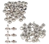 Trimming Shop Ensemble De 100 Pièces 6mm Tubulaire Double Capuchon Rivets Craftsman Réparation Cadre Clous - Argent
