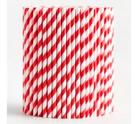 Trimming Shop Ensemble de 25 pailles en papier pailles en papier à rayures rouges et blanches pour le couronnement du roi Charles III, des événements à thème royal, la fête nationale