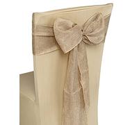 Trimming Shop Ensemble de 5 châssis de Chaise Vintage en Toile de Jute Naturelle, 18 cm x 274 cm (18 cm x 274 cm), nœud en Toile de Jute Naturelle, Rustique, Bord Cousu Shabby, décoration de Mariage