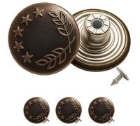 Trimming Shop Ensemble de 8 Boutons à Clous pour Jeans de 17 mm de Large, Couleur Bronze, avec 5 étoiles, pour remplacer Les Boutons manquants sur Les Jeans, Les Vestes et Les vêtements