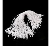 Trimming Shop Étiquette volante en coton de 7 pouces avec étiquettes verrouillables, attache à pression, attaches sécurisées pour étiquettes de prix, vêtements de mode, vêtements, blanche, 500 pièces