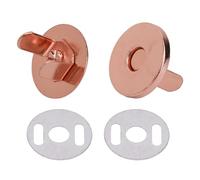 Trimming Shop Fermoir magnétique 14 mm pour couture et réparation de vêtements, léger, durable Fermeture par bouton-pression avec deux rondelles métalliques, Métal, rose gold, 14 mm