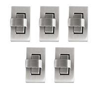 Trimming Shop Fermoir rectangulaire avec verrouillage par rotation pour sac à main en cuir - Boucle de remplacement pour sac à main en cuir fait main, Argent, 10 mm x 20 mm, 5 pièces