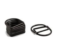 Trimming Shop Fermoirs en métal soudé en D Boucles durables pour colliers de chien Ceinture Projets de bricolage Sac à main Sac à main, Noir, 25mm, 50 Pièces
