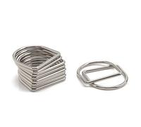 Trimming Shop Fermoirs en métal soudé en D Boucles durables pour Colliers de Chien Ceinture Projets de Bricolage Sac à Main Sac à Main, Argent, 35mm, 50 Pièces
