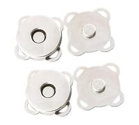 Trimming Shop Fermoirs magnétiques en métal - Accessoire de couture pour la fabrication de vêtements, travaux manuels, sacs à main, manteaux en cuir, veste et sacs à main (18 mm, argenté, 10 pièces)