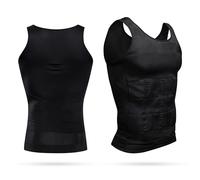 Trimming Shop Gilet de compression amincissant pour homme - Couleur blanche - Contrôle du ventre - Gilet gainant pour l'abdomen, le ventre et la taille - Sans manches - Brûleur de graisse - Vêtement