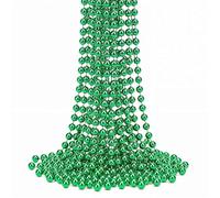 Trimming Shop Guirlande de Noël en perles métalliques de 9 m - Perles brillantes vertes de 7,5 mm pour décorations de sapin de Noël, bricolages, création de bijoux et décoration festive, 1 pièce