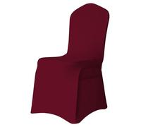 Trimming Shop Housse de chaise bordeaux en élasthanne pour devant plat en tissu extensible, amovible et lavable pour décoration de mariage, banquet, cérémonie, hôtel, salle à manger, fête