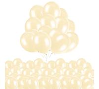Trimming Shop Ivoire Ballons 10 inch 50pcs Ivoire Latex Ballons Paquet Fort Épais Ballons Fête pour Mariage Anniversaire Bébé Douche Noël Fête Événement Décoration