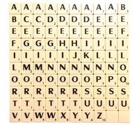 Trimming Shop Ivoire Plastique Tuiles avec Noir Lettres & Numéros pour DIY Arts Et Loisirs Créatifs Scrapbooking Planche Jeux Pièce de Rechange Épellation Pendentifs Bijoux Faisant - Ivoire, 200pcs