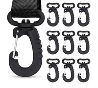 Trimming Shop KAM Lot de 10 fermoirs pivotants en plastique avec crochets à mousqueton, fermoir à pince de homard, clips à déclencheur rotatifs pour sac à dos, sac de voyage, sangle en tissu, sac à