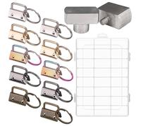 Trimming Shop Kit de fabrication de porte-clés, 10 pièces en 5 couleurs avec dragonne de 25 mm, matrices de 40 mm pour presse manuelle verte, boîte de rangement