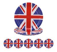 Trimming Shop Lot de 10 assiettes en carton jetables Union Jack de 23 cm, fournitures de fête britanniques pour fête d'anniversaire King Charles, décoration, fête de rue, barbecue, pub, événements