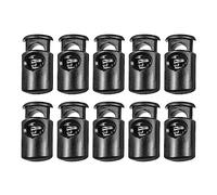 Trimming Shop Lot de 10 bloqueurs de cordon noirs avec un seul trou, bouton à bascule et boutons poussoirs larges, pour sacs, paracorde, vestes, bagages