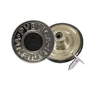 Trimming Shop Lot de 10 boutons de rechange durables sans couture avec broches arrière pour jeans, jeans, jeans, vestes, jupes, gris acier