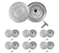 Trimming Shop Lot de 10 boutons de rechange pour jean, 19 mm, fermeture durable sans couture, boutons avec broches arrière pour jeans, jeans, jeans, vestes, jupes, argentés