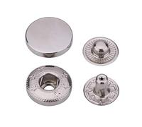 Trimming Shop Lot de 10 boutons-pression à ressort en alliage en forme de S en 4 parties pour le bricolage, la maroquinerie, la réparation de vêtements, les sacs à main (12,5 mm, argent, 10 pièces)