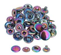 Trimming Shop Lot de 10 boutons pression à ressort en métal de 15 mm en 4 parties, boutons pression sans couture pour vestes, jeans, artisanat en cuir, sangles et projets de couture, réparation de