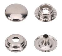 Trimming Shop Lot de 10 boutons pression en 4 parties de 10 mm, durables et légers, sans couture, pour travaux manuels, vestes, réparation de vêtements, sacs à main, argenté