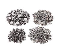 Trimming Shop Lot de 10 boutons-pression en 4 parties - Durable et léger - En métal - Pour travaux manuels du cuir, vestes, réparation de vêtements, sacs à main - Argentés - 20 mm