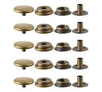 Trimming Shop Lot de 10 boutons-pression robustes en métal sans couture de 15 mm pour maroquinerie, veste, sac à main, ceintures, bronze, 10 pièces