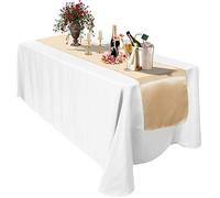 Trimming Shop Lot de 10 chemins de table en satin de soie pour rubans de chaise, mariage, réception, Noël, fête d'anniversaire, décoration de table, champagne, 28 x 274 cm