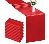 Trimming Shop Lot de 10 chemins de table en satin rouge de 27,9 x 274,3 cm pour décoration de table, mariage, fête d'anniversaire, décoration de table