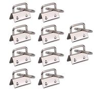 Trimming Shop Lot de 10 porte-clés avec anneau fendu en métal pour sangle, ruban, ceinture en cuir Argenté 25 mm