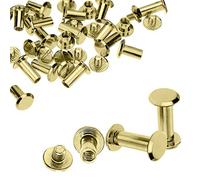 Trimming Shop Lot de 10 rivets à vis Chicago à tête plate dorée, anti-résistance, laiton durable pour travaux manuels, travaux manuels, décoration de loisirs créatifs 9 x 20 mm