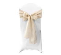 Trimming Shop Lot de 10 rubans de chaise en toile de jute rustique vintage pour mariage, décoration de fête, chemin de table de mariage vintage shabby chic avec bords cousus pour loisirs créatifs, 22