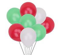 Trimming Shop Lot de 100 ballons en latex rouge, blanc et vert de 25 cm - Ballons de fête de qualité hélium pour la décoration de fête du Pays de Galles, Noël, anniversaires, mariages, festivals