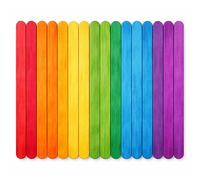 Trimming Shop Lot de 100 bâtons de sucettes Multicolores de 15 cm en Bois, bâtons de sucettes pour la Maison et l'école, bâtonnets de Glace colorés, Loisirs
