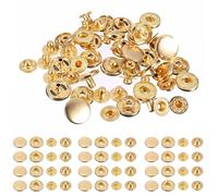 Trimming Shop Lot de 100 boutons pression en métal S à ressort de 10 mm, 4 pièces, boutons pression métalliques durables et légers pour maroquinerie, réparation de vêtements, sac à main, Or