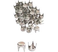Trimming Shop Lot de 100 clous ronds en fer pour décoration de sacs à main, veste en cuir, vêtements, loisirs créatifs (5 mm, argent, 100 pièces)